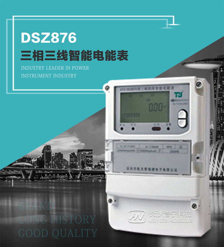 產(chǎn)品介紹
DSZ876型智能電能表是采用大規(guī)模集成電路，應(yīng)用數(shù)字采樣處理技術(shù)及SMT工藝，根據(jù)工業(yè)用戶實際用電狀況所設(shè)計制造的具有現(xiàn)代先進水平的儀表。
該表性能指標符合GB/T 17215.321-2008《交流電測量設(shè)備 特殊要求》第21部分靜止式有功電能表（1級和2級）、GB/T 17215.322-2008《交流電測量設(shè)備 特殊要求》第22部分靜止式有功電能表（0.2S級和0.5S級）國家標準和DL/T 614–2007《多功能電能表》標準，其通信符合DL/T645–2007《多功能電能表通信協(xié)議》的要求，并兼容DL/T645–1997《多功能表通信規(guī)約》的要求，可根據(jù)功能定制需求符合多功能電能表的各項技術(shù)要求。